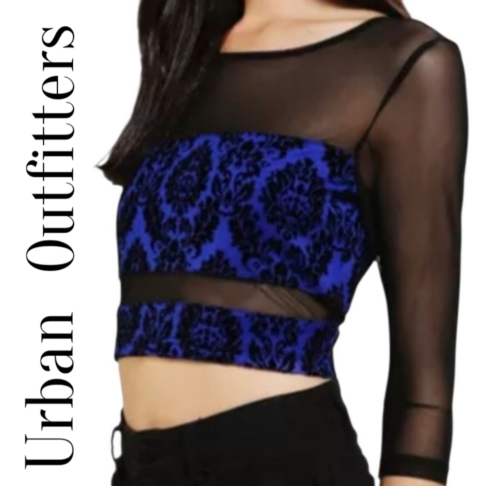 Sparkle & Fade Mesh Velour Cop Top
